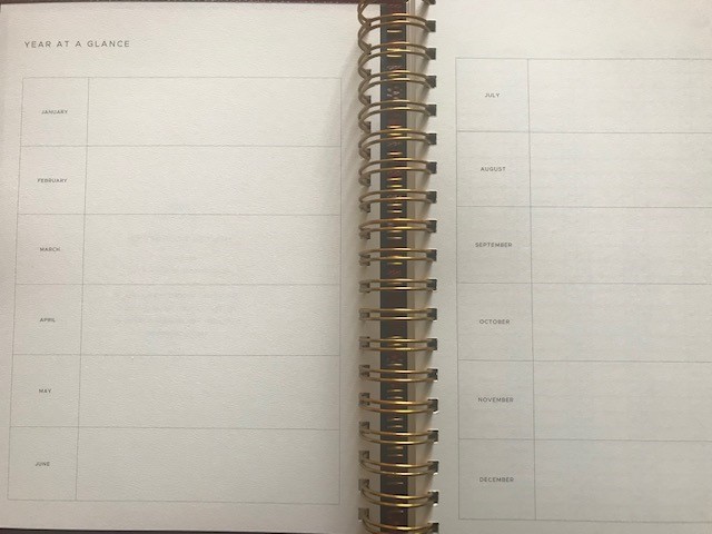 Golden coil planner year at a glance